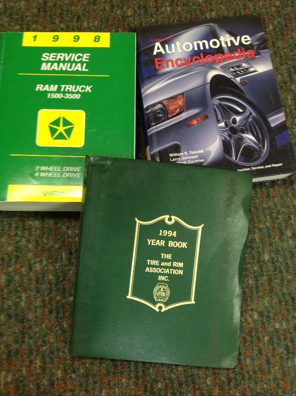 Service manual Ram, Tire and Rim Book, Automotive Encyclopedia