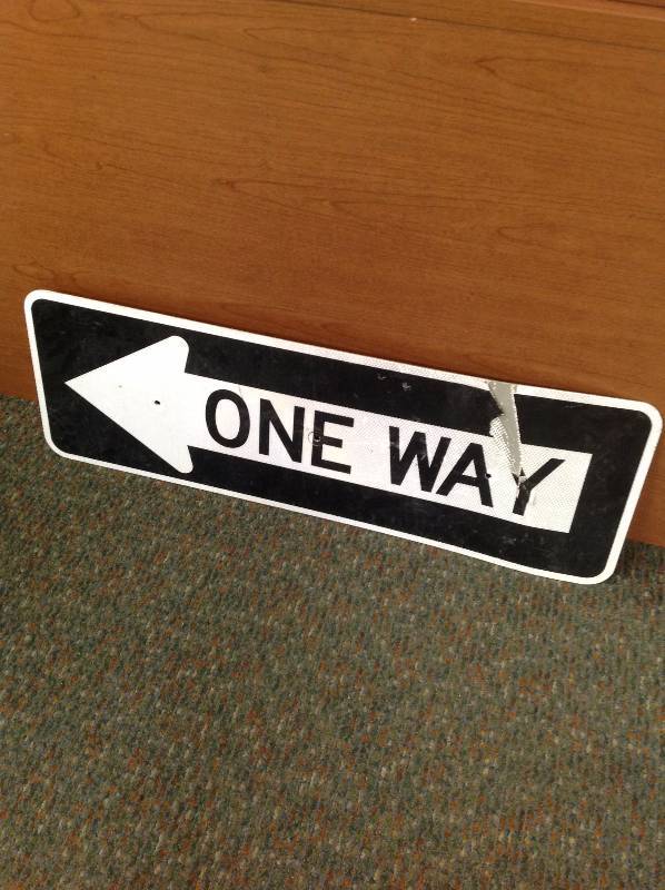 Reflective Metal One Way sign