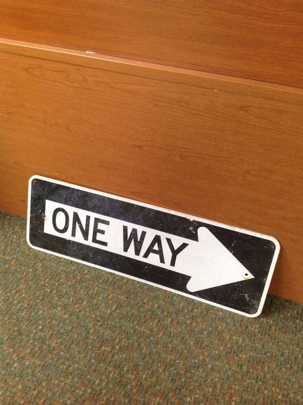 Reflective Metal One Way sign