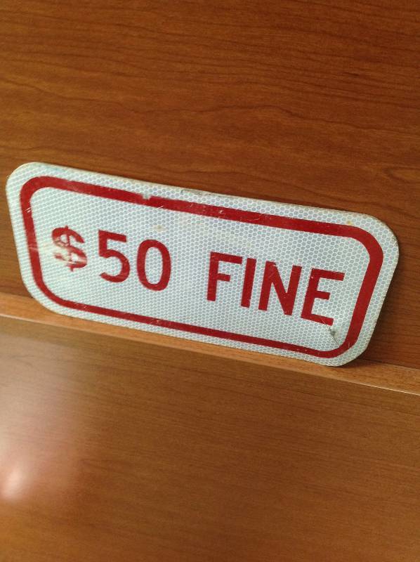Reflective Metal $50 Fine sign