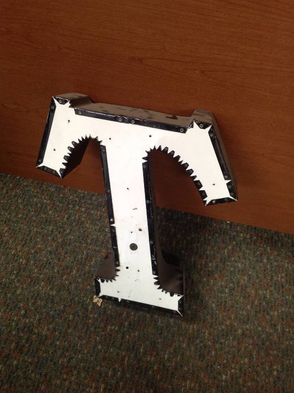 Metal letter T