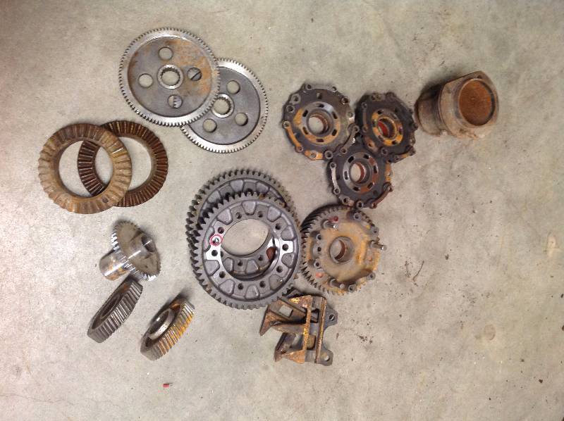 Gears and misc parts with crate