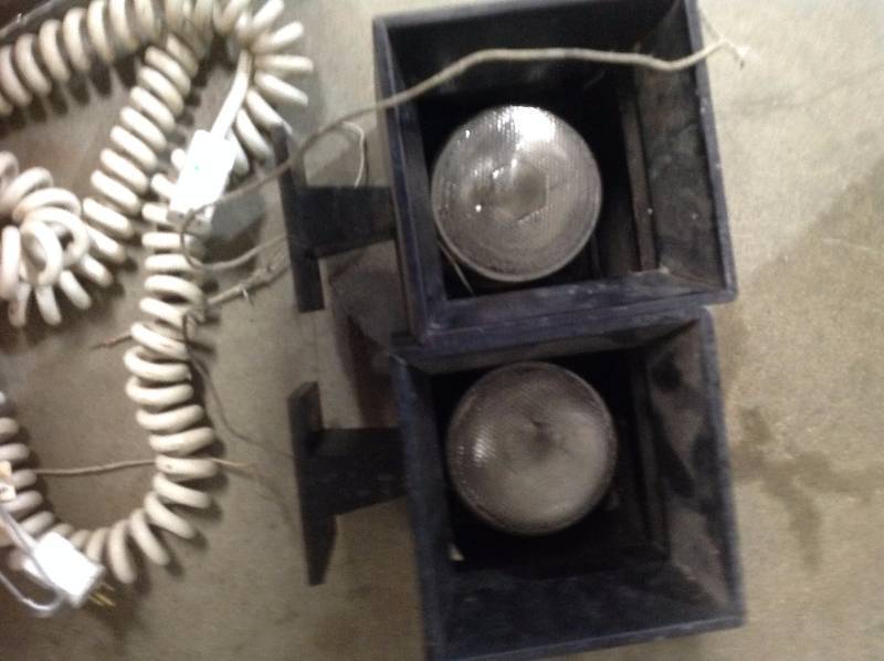 Flood Lights, Power cord, and Golf Clubs
