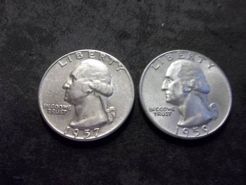 1957 D, 1959 D Washington Quarters