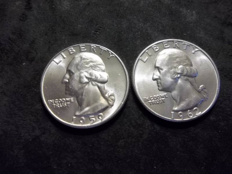 1959 D, 1962 D Washington Quarters