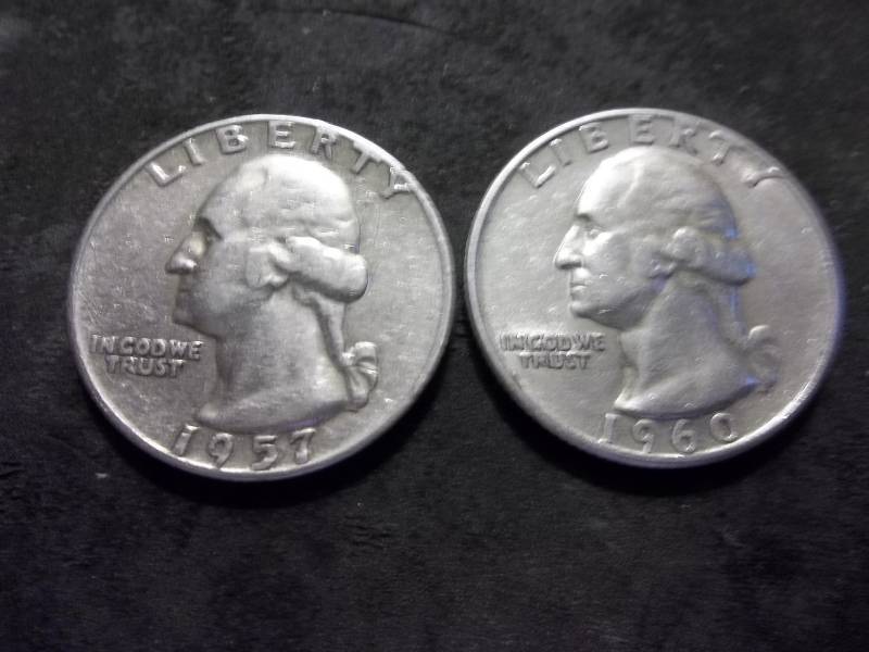 1957 D, 1960 Washington Quarters