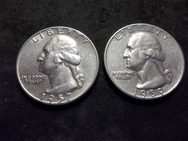 1957 D, 1959 D Washington Quarters