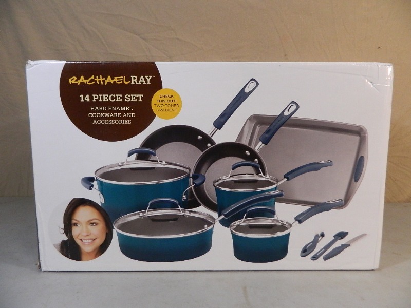 lot 6 image: New 14 PC Rachael Ray Pan Set