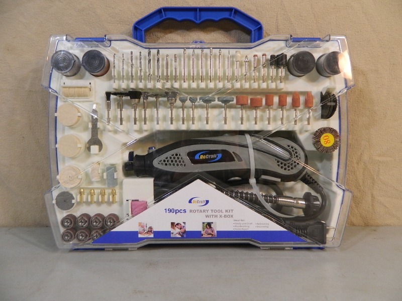 lot 61 image: New 190 Pc Rotary Tool Kit