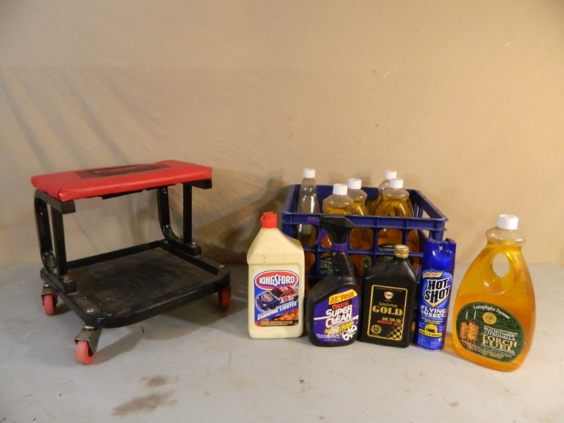 lot 98 image: Shop Stool, Torch Fuel, and More