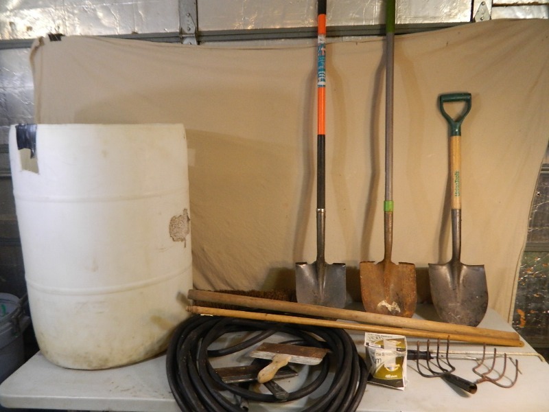 lot 113 image: Barrel, Shovels, and More