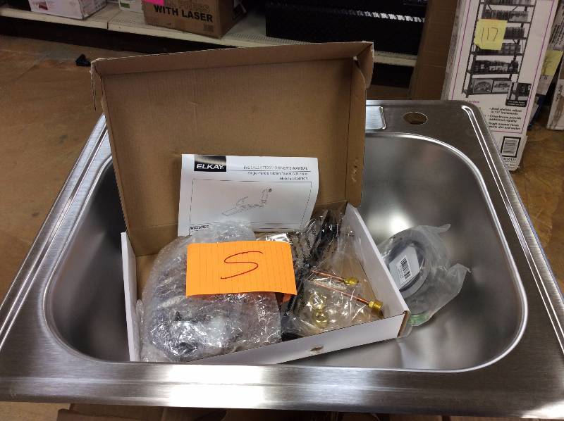 lot 5 image: Glacier Bay HDSB252274LFR All-In-One Drop-In Stainless Steel 25 Kitchen Sink open box not used