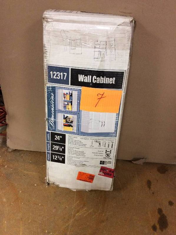 lot 7 image: Closetmaid 30 in. H x 24 in. W x 12 in. D White Raised open box not used