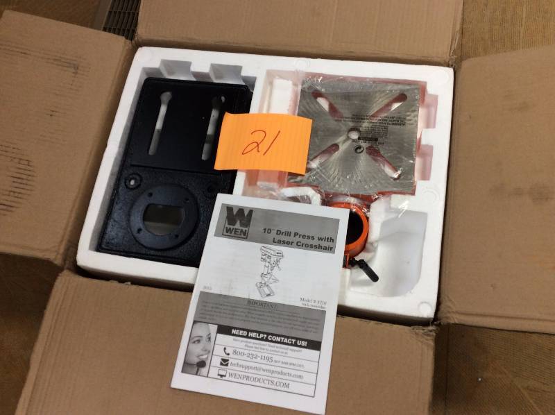 lot 21 image: Wen 10-Inch Drill Press with Laser