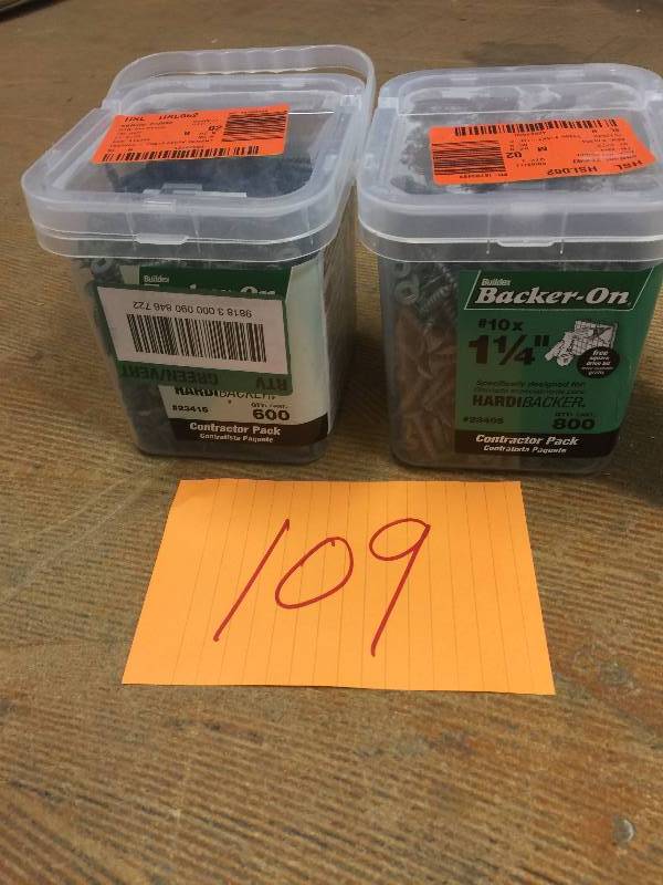 lot 109 image: Assorted 2 boxes - Backer-On Contractor Packs