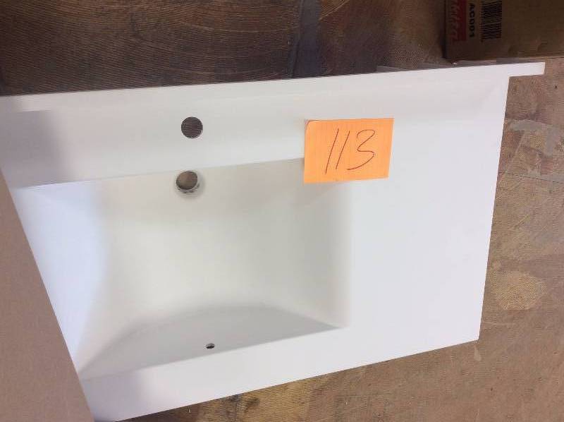 lot 113 image: Swan Contour 43 in. Solid-Surface Vanity Top in White with White Basin not used