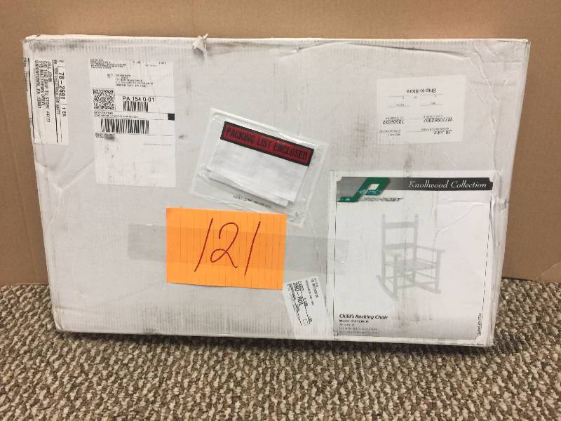 lot 121 image: Jack Post White Childrens Patio Rocker open box never used