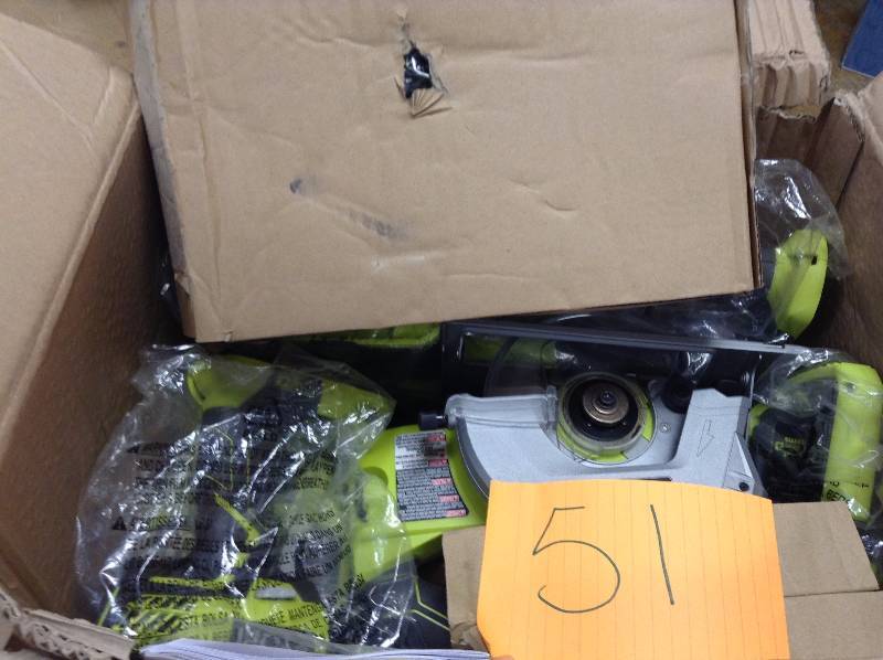lot 51 image: Ryobi 6 Pc Combo kit with airstrike brad nailer not used