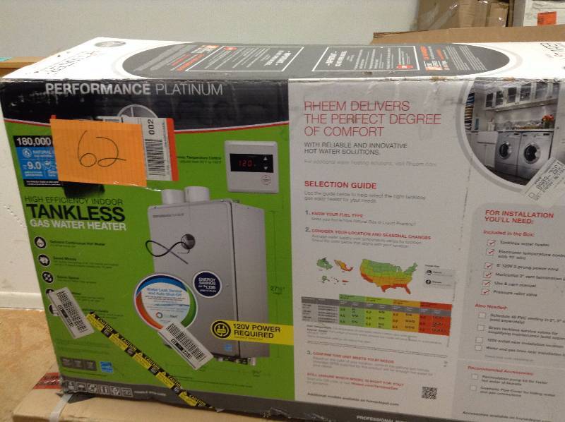 lot 62 image: Rheem  ECOH180DVLN-1 9.0 GPM Natural Gas High Efficiency Indoor Tankless Water Heater with Water Savings Setting