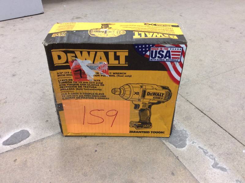lot 159 image: DeWalt DCF897B 20V MAX XR High Torque 34 Impact Wrench w Hog Ring Retention Pin Anvil Bare Tool