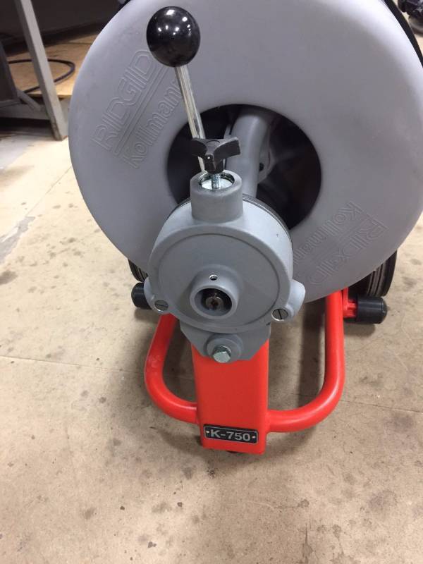 lot 73 image: RIDGID K750 115-Volt Drum Machine with 58 in. Pigtail never used
