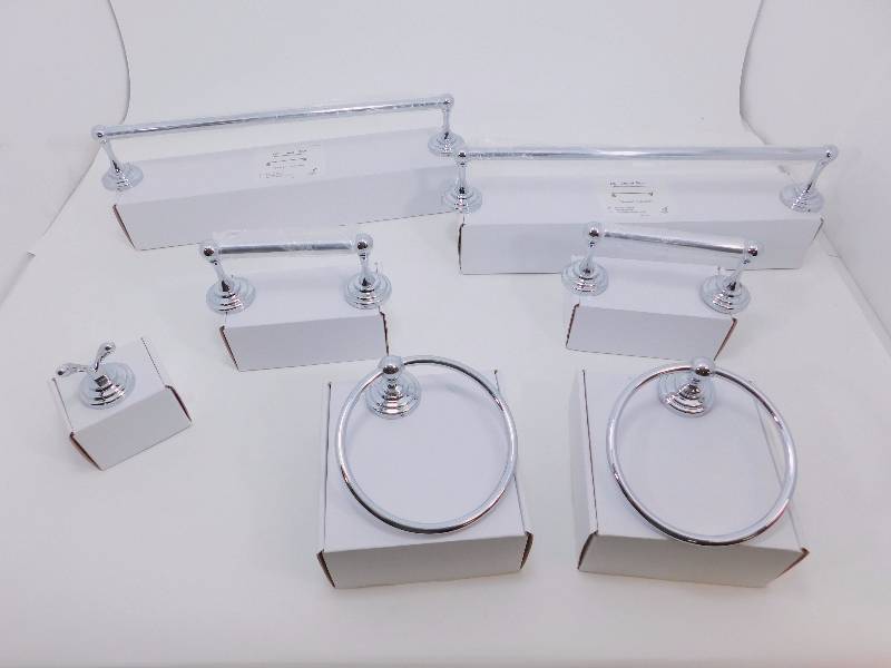 Lot of New Polished Chrome Baxter Collection Bathroom Fixtures