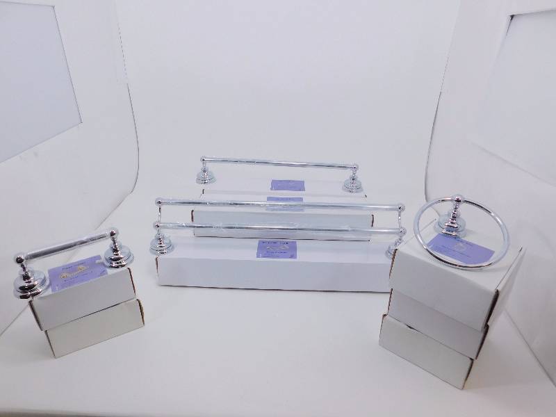 Lot of New Polished Chrome Big Island Collection  Bathroom Fixtures