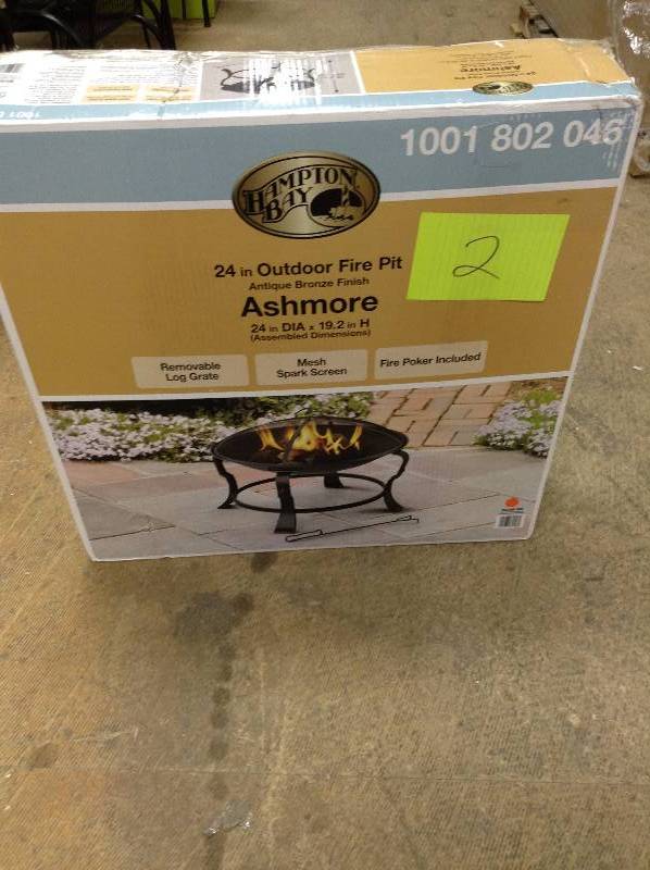 lot 2 image: Hampton Bay 24 in outdoor fire pit not used