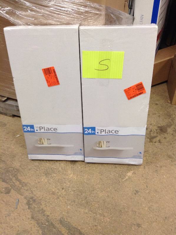 lot 5 image: Lot of 2 - InPlace - 23.6 in. W White Floating Wall Shelf new