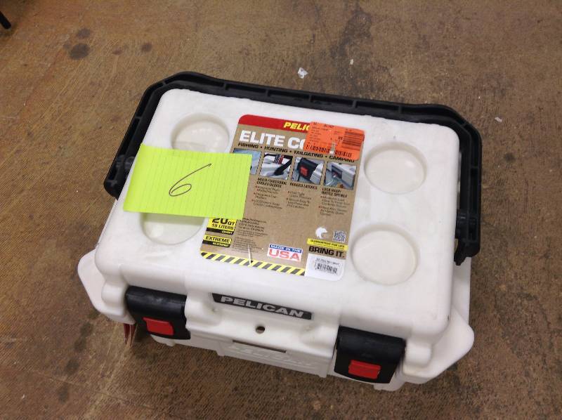 lot 6 image: Pelican 20-Quart Elite Cooler - White