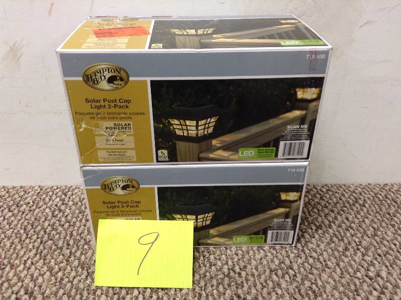 lot 9 image: Lot of 2 Hampton Bay Solar Post Cap Light 2 Pack