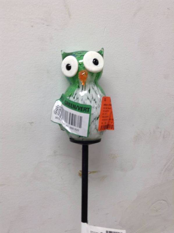 lot 16 image: Hampton Bay Blue-Green Solar Owl Stake
