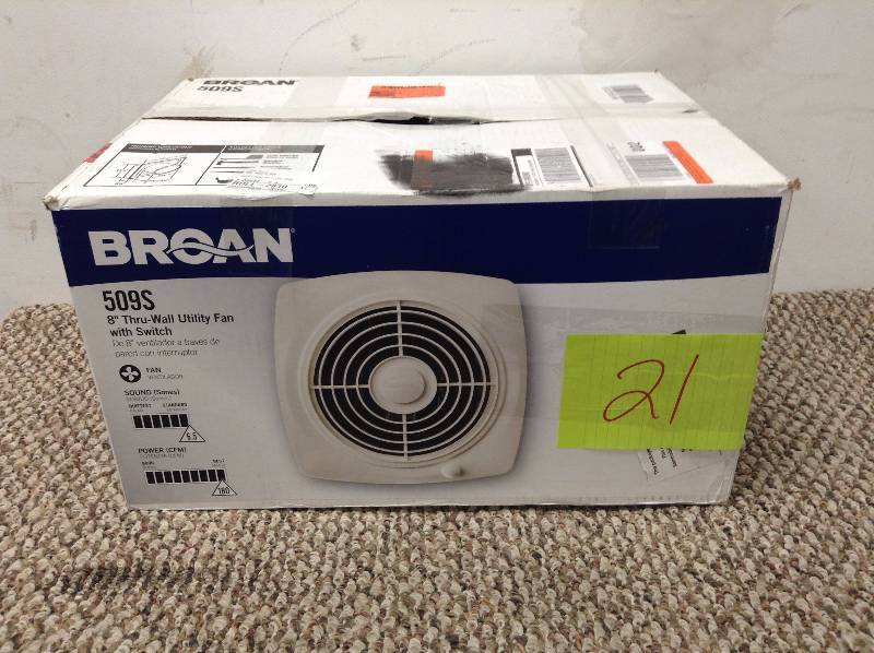 lot 21 image: Broan 509S 8 Thru wall utility fan with switch