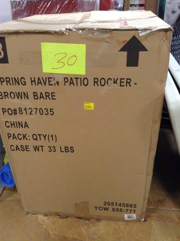 lot 30 image: Spring Haven Patio Rocker brown bare