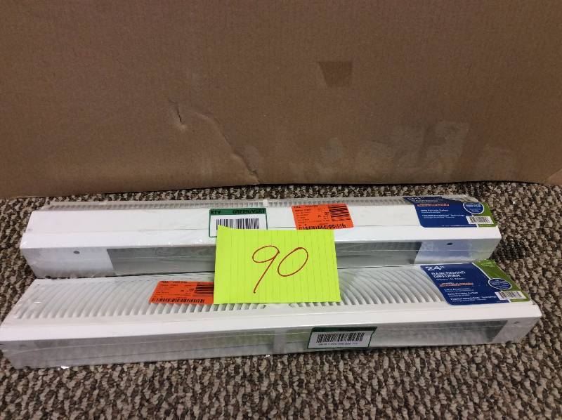 lot 90 image: Lot of 2 Tru Air 24 in. Baseboard Diffuser Supply