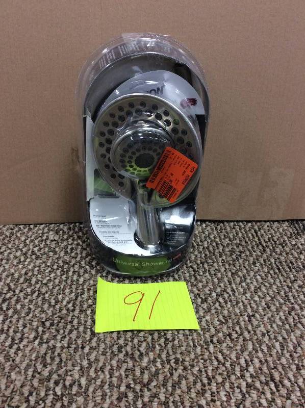 lot 91 image: Delta In2ition 5-Spray Hand Shower and Shower Head Combo Kit in Stainless
