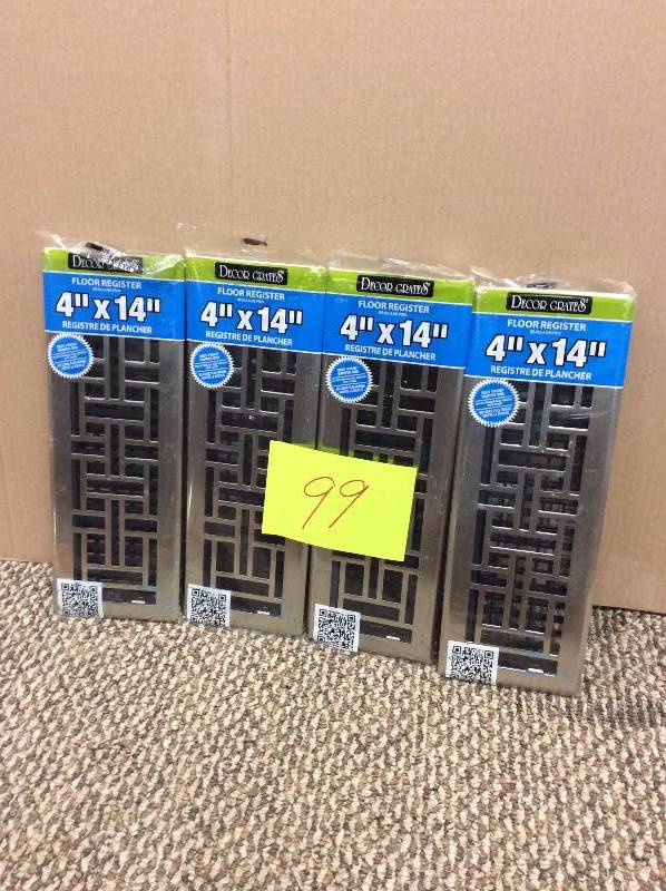 lot 99 image: Lot of 4 -4x14 Floor Registers