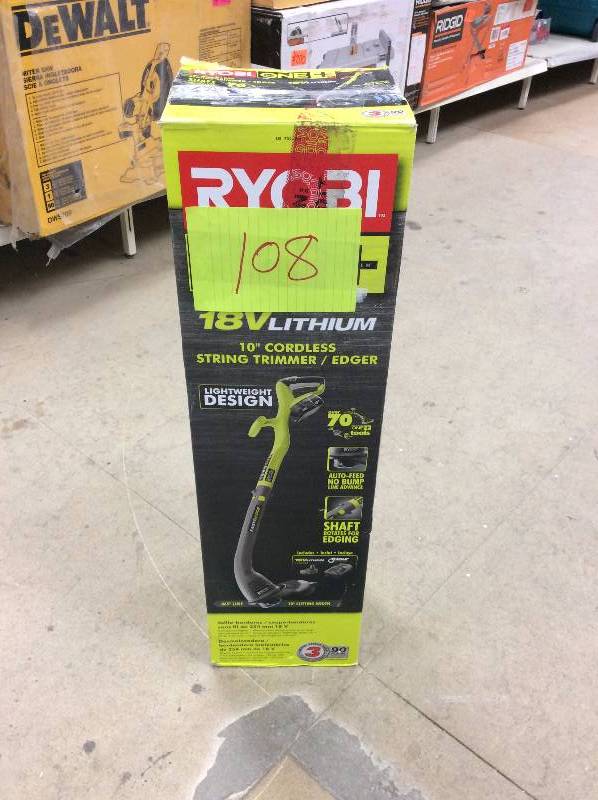 lot 108 image: Ryobi One Plus 18V 10 Cordless String Trimmeredger