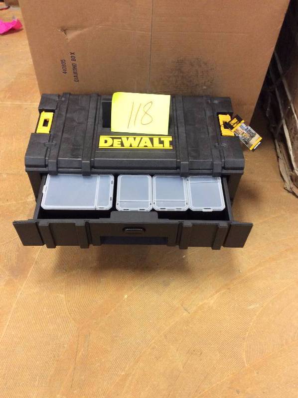 lot 118 image: DeWalt ToughSystem Drawer Unit DWST08225 not used
