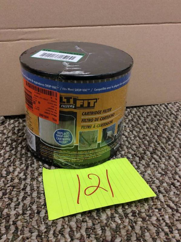 lot 121 image: Multi Fit 6.5 in. Cartridge Filter for Shop-Vac and Genie Wet Dry Vacs