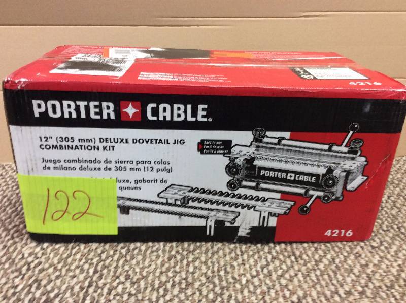 lot 122 image: Porter Cable 12 in. Deluxe Dovetail Jig Combination Kit new