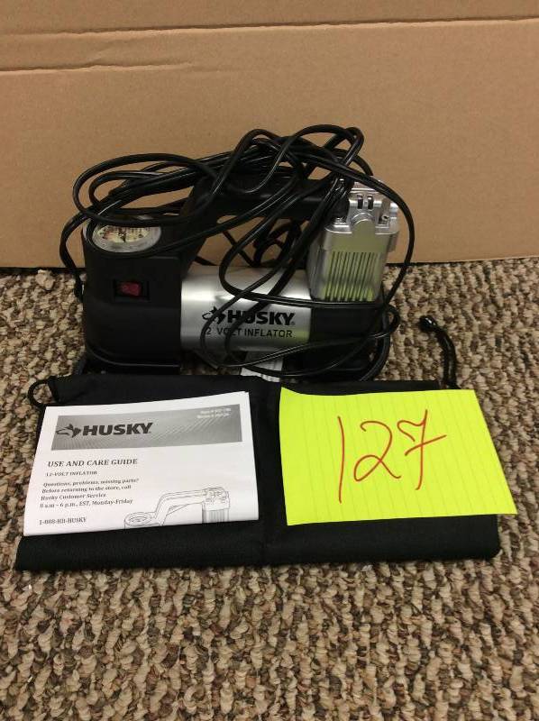 lot 127 image: Husky 12 volt inflator