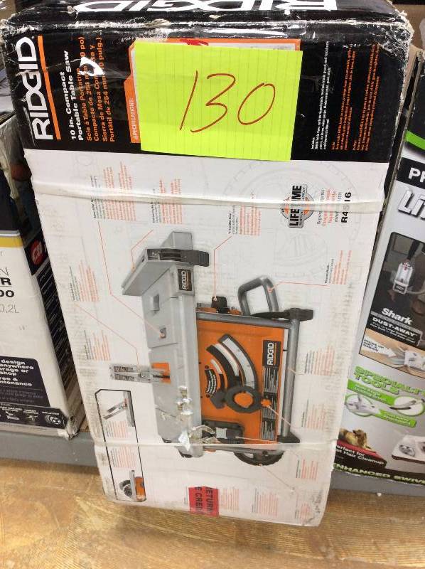 lot 130 image: Ridgid 15 Amp 10 in. Compact Table Saw new