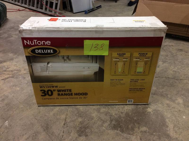 lot 138 image: Nutone WS130WW 30 White Range Hood