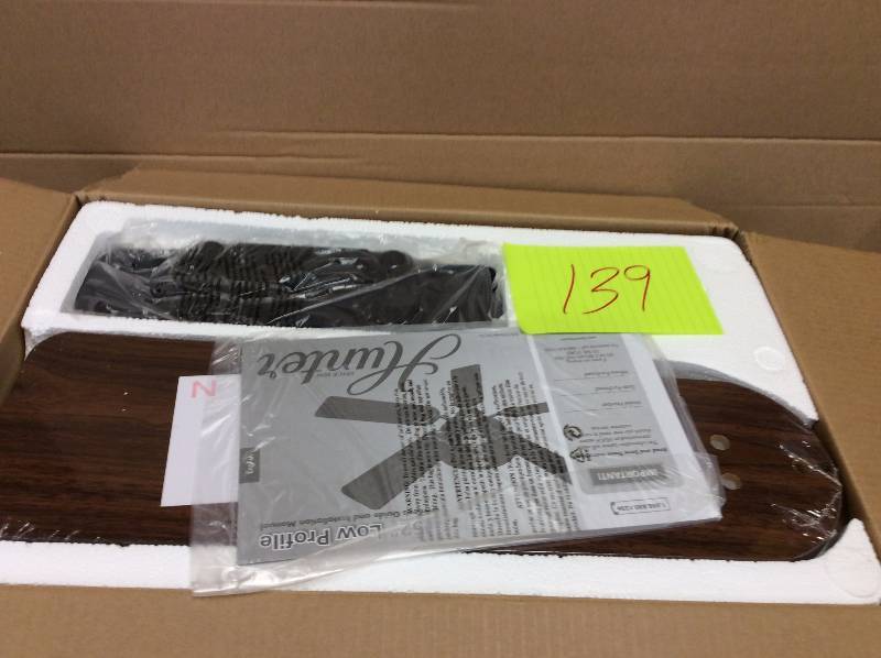 lot 139 image: Hunter 52 Low Profile ceiling Fan not used