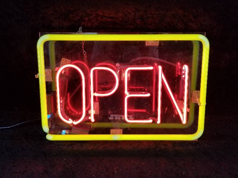 lot 15 image: Neon OPEN Sign, works
