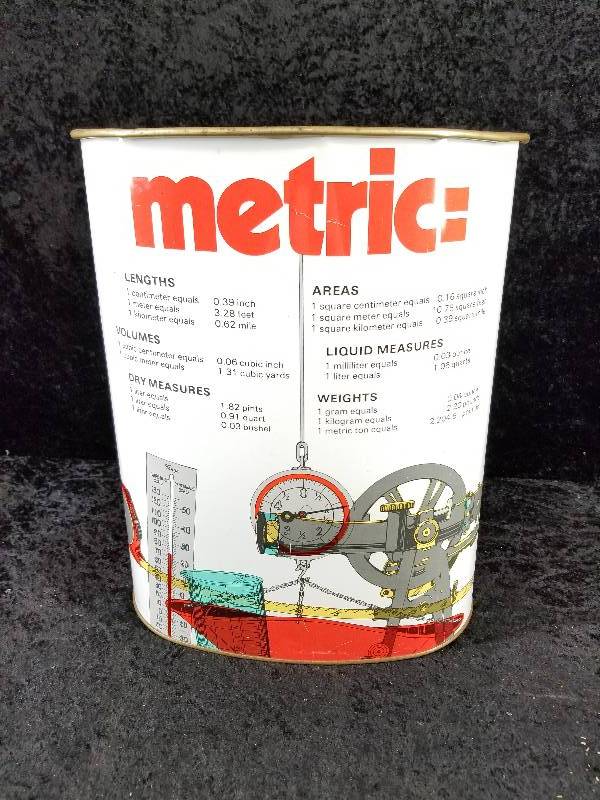 lot 31 image: Vintage Metal Metric Tool Wastebasket