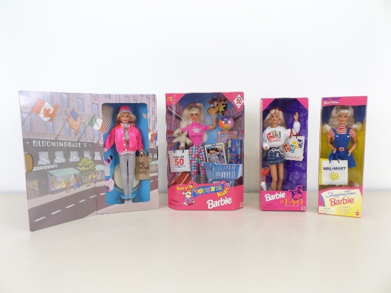 lot 12 image: 4 New in Box, NRFB, Shopping Themed Barbie Dolls