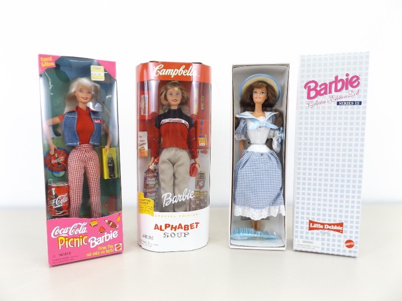 lot 13 image: 3 New in, NRFB, Box Pop Culture Products Collectors Barbie Dolls