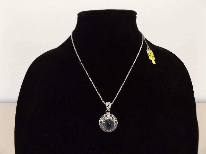 lot 21 image: NEW Sterling Silver Quartz Pendant and Necklace